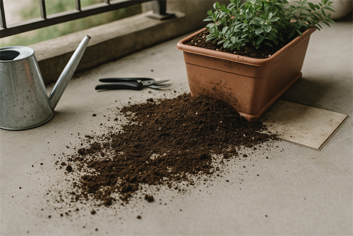 ベランダでプランターの土が流れる原因5つを徹底解説