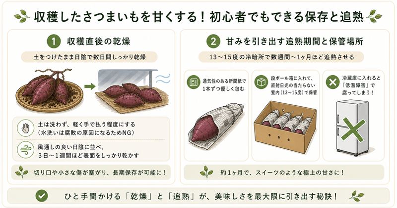 収穫したさつまいもを甘くする！初心者でもできる保存と追熟