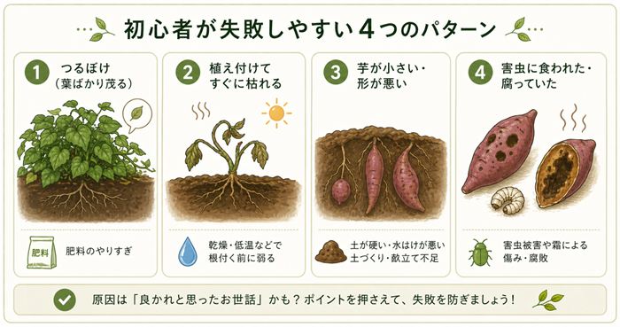 「さつまいもは簡単」は嘘？初心者が失敗しやすい4つのパターン