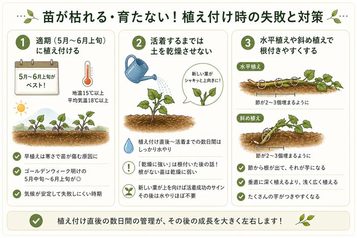 苗が枯れる・育たない！植え付け時の失敗と対策
