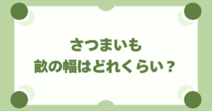 さつまいも栽培 畝の幅はどれくらい？最適な高さや失敗しない作り方