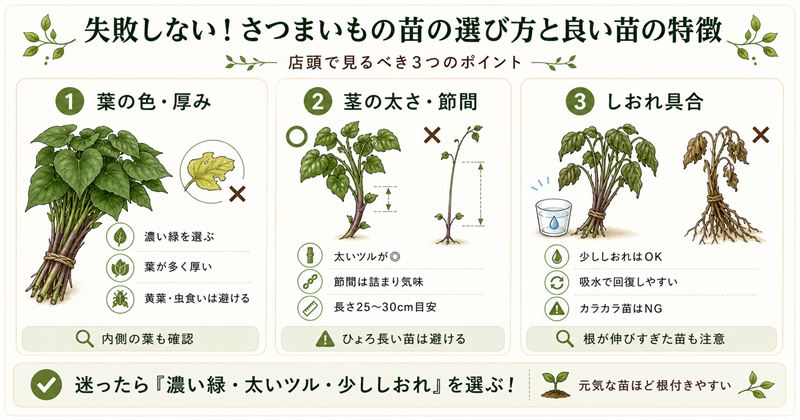失敗しない！さつまいもの苗の選び方と良い苗の特徴