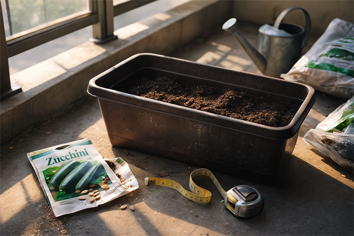 ズッキーニのプランターサイズの基本指針
